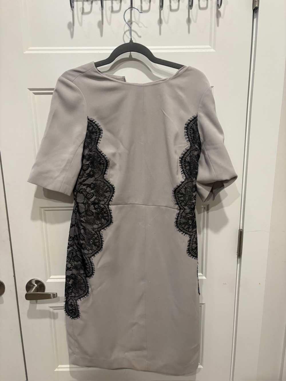 The Limited Light Gray Dress with Black Trim